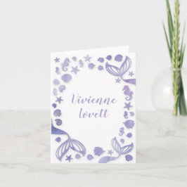 Cartão De Notas Sob o mar Sereia