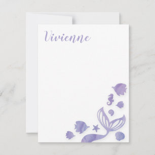 Cartão De Notas Sob o mar Sereia