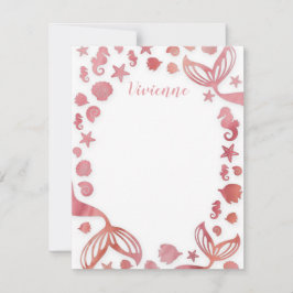 Cartão De Notas Sob o mar Sereia