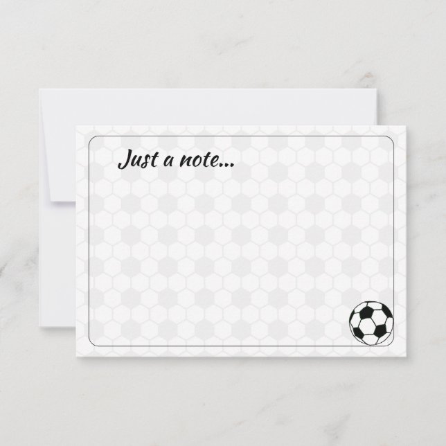 Cartão De Notas Soccer Balls Black and White Custom Just a Note (Frente)