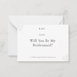 Cartão De Notas Soft Bloom Elegance Will You Be My Bridesmaid Card