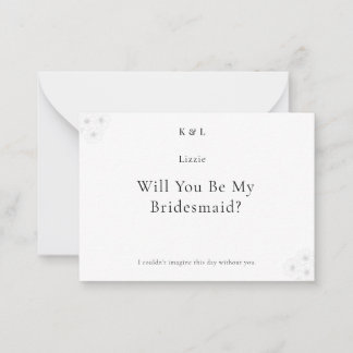 Cartão De Notas Soft Bloom Elegance Will You Be My Bridesmaid Card