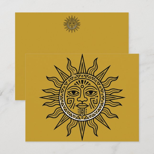 Cartão De Notas Sol Asteca (Frente/Verso)