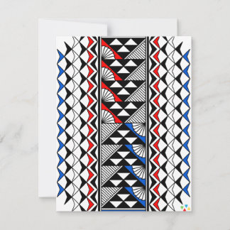 Cartão De Notas Sol Nativo e Chuva em Vermelho/Branco/Azul