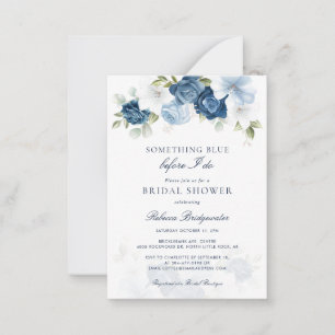 Cartão De Notas Something Blue Floral Antes de Eu Fazer Chá de Noi
