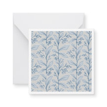 Sonho Botânico Suave Arte Floral Azul e Cinza