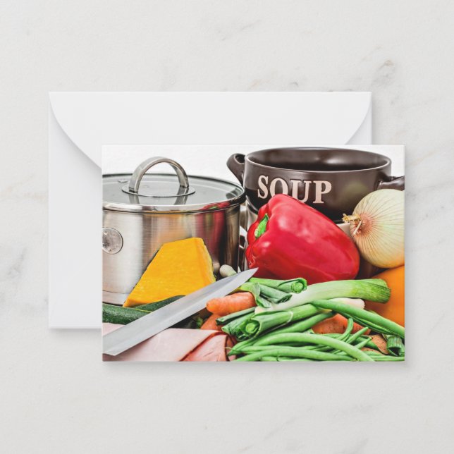Cartão De Notas Sopa caseira...Yum! (Frente)