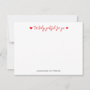 Cartão De Notas Sou Verdadeiramente Grata Por Você