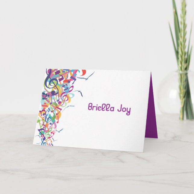 Cartão De Notas SOUNDS OF THE TORAH Bat Bar Mitzvah Thank you card (Frente)