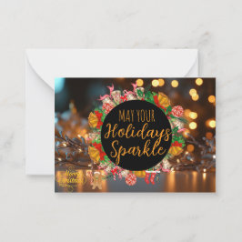 Cartão De Notas Sparkle and Glow Holiday Photo Card