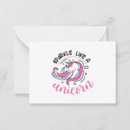 Cartão De Notas Sparkle Como Uma Placa De Nota Simples Unicorn