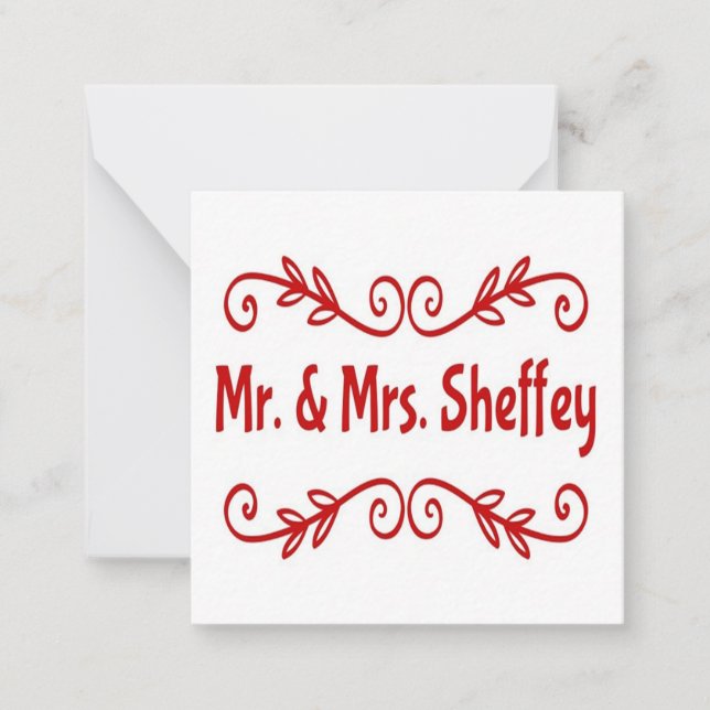 Cartão De Notas Sr. e Sra. Sheffey (Frente)