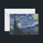 Cartão De Notas "Starry Night" por Van Gogh<br><div class="desc">Este design apresenta uma reprodução inalterada e sem edição,  de alta resolução,  da famosa pintura "Noite Estrelada" de Van Gogh.</div>