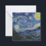 Cartão De Notas "Starry Night" por Van Gogh<br><div class="desc">Este design apresenta uma reprodução inalterada e sem edição,  de alta resolução,  da famosa pintura "Noite Estrelada" de Van Gogh.</div>