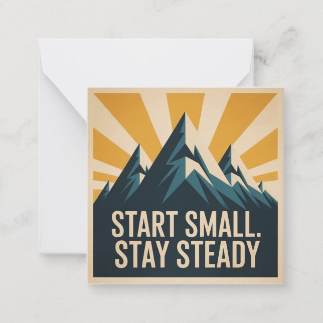 Cartão De Notas Start Small. Stay Steady (Frente)