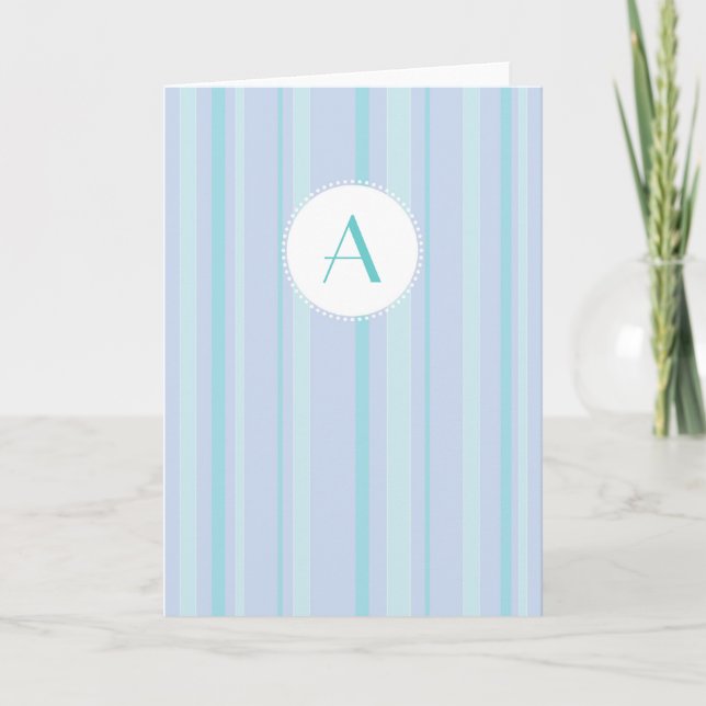 Cartão De Notas Striped Monogram - Blue & Lilac (Frente)