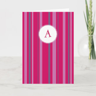 Cartão De Notas Striped Monogram - Fuschia & Purple