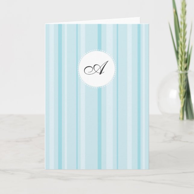 Cartão De Notas Striped Monogram - Shades of Blue (Frente)