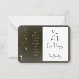 Cartão De Notas Sua Palavra É Uma Lâmpada E Uma Pegada Leve