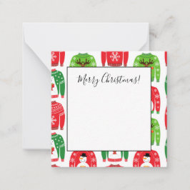 Cartão De Notas Suéteres Feios de Natal Urso Polar Boneco de Neve