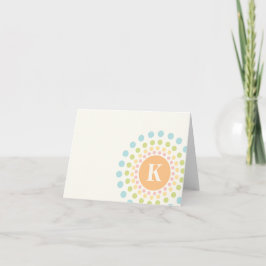 Cartão De Notas Sunburst Monograma Notecard