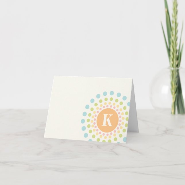 Cartão De Notas Sunburst Monograma Notecard (Frente)