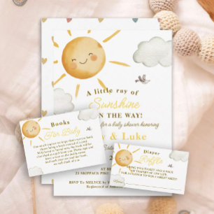 Cartão De Notas Sunshine Boho Sun Chá de fraldas Livros para bebê