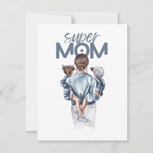 Cartão De Notas Super Mãe Personalizada com Presente de Filho e Fi