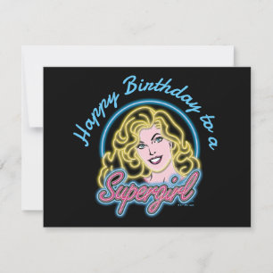 Cartão De Notas Supergirl Retro Neon Lights Graphic