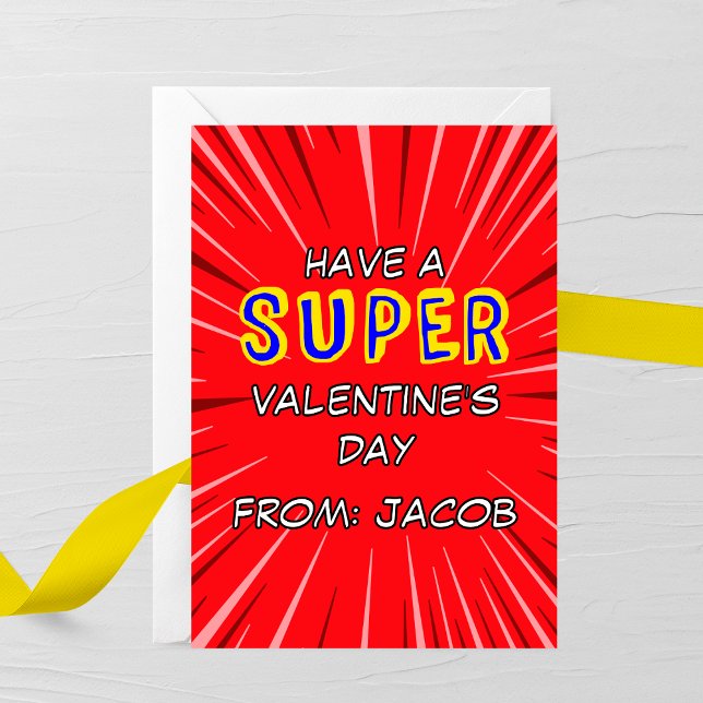 Cartão De Notas Superhero Valentine’s Day Card (Criador carregado)