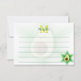 Cartão De Notas Superstar Abacate Monograma Personalizada Linha
