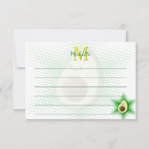 Cartão De Notas Superstar Abacate Monograma Personalizada Linha