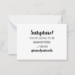 Cartão De Notas Surpresa, você vai ser Babysitters.