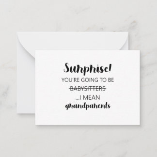 Cartão De Notas Surpresa, você vai ser Babysitters.