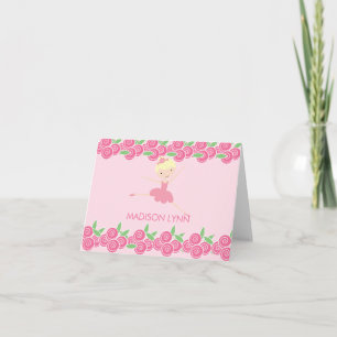 Cartão De Notas Sweet Ballerina Tutu Obrigado Nota