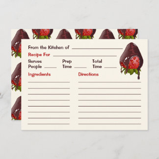 Cartão De Notas Sweet Chocolate Dipped Strawberry Cute Recipe