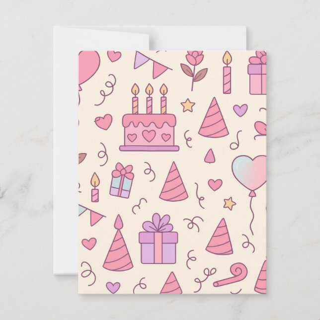 Cartão De Notas Sweet Princess Party Celebration Pattern (Frente)