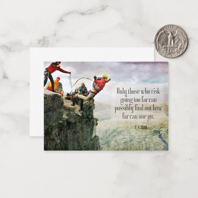 Cartão De Notas T.S. Eliot Inspirational Cote "Até onde" (Frente/Verso In Situ)