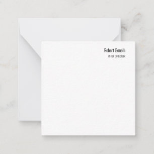 Cartão De Notas Tamanho Padrão Moderno Branco Simples Minimalista