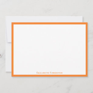 Cartão De Notas Tangerine Laranja Simples Nota de Limite Minimalis