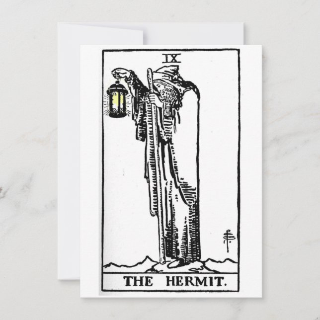 Cartão De Notas Tarot: Os Notícias Hermit (Frente)