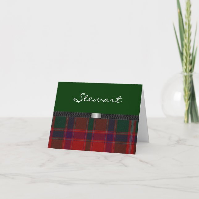 Cartão De Notas Tartan Plaid Note card (Frente)