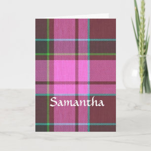 Cartão De Notas Tartan rosa moderno personalizado