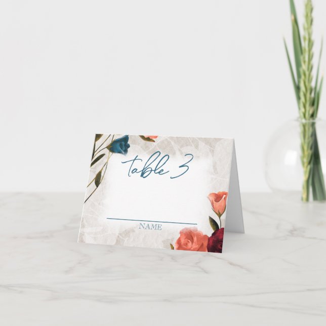 Cartão De Notas Teal, Rosas de Pêssego Dobrados Número da Tabela d (Frente)