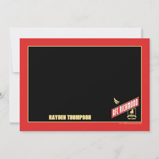 Cartão De Notas Ted Lasso | Banner atlético AFC Richmond (Frente)