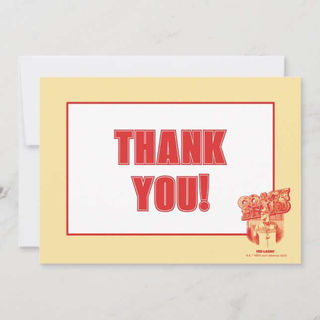 Cartão De Notas Ted Lasso | Crachá de Barba de Treinador (Frente)
