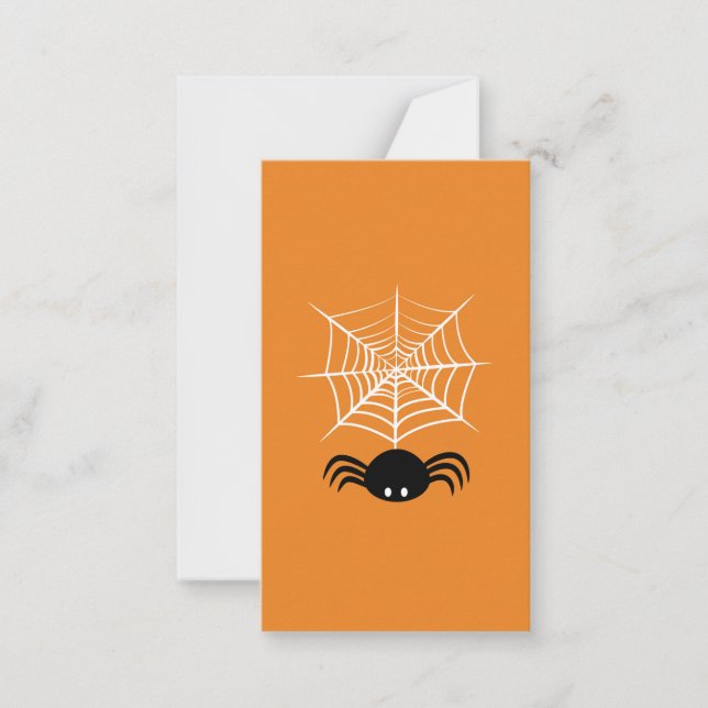 Cartão De Notas Teia de Aranha de Halloween (Frente)
