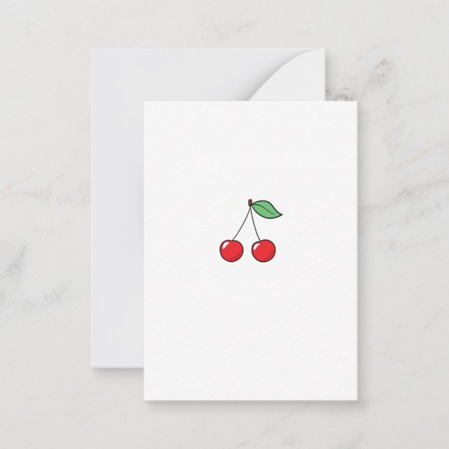 Cartão De Notas Tema cereja, design cereja (Frente)