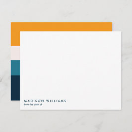 Cartão De Notas Tendência de distribuição horizontal com bloco de