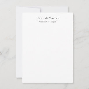 Cartão De Notas Tendência Preto e Branco Simples Criativo Moderno